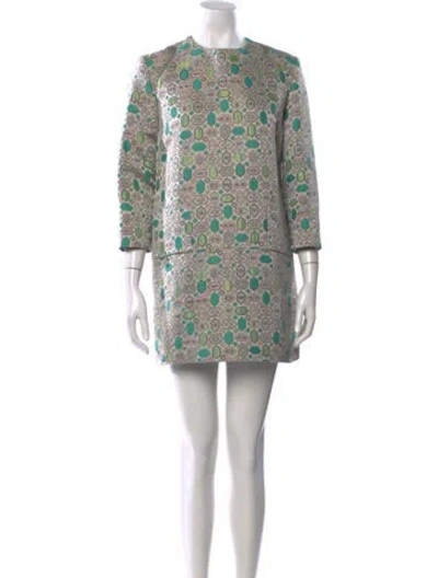 Pre-owned Marni Patterned Mini Dress In Neutral