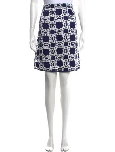 Pre-owned Marni Patterned Mini Skirt In Blue