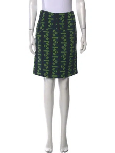 Pre-owned Marni Patterned Mini Skirt In Blue/green