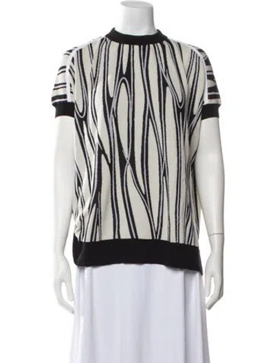 Pre-owned Marni Patterned Mock Neck Sweater W/ Tags In Black/white