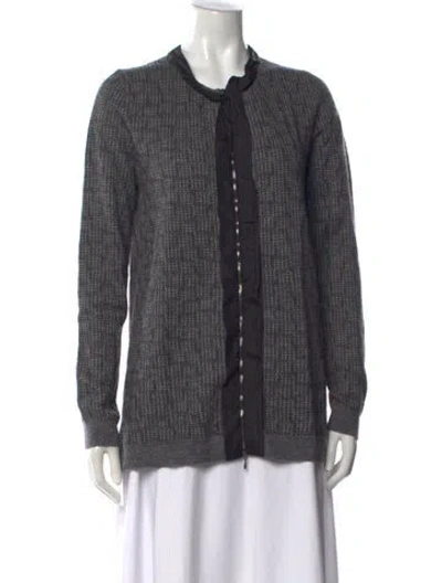 Pre-owned Marni Patterned Open Front Sweater In Gray