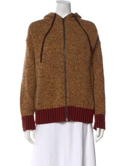 Pre-owned Marni Patterned Open Front Sweater In Orange