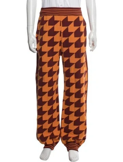 Pre-owned Marni Patterned Pajama Bottoms In Burgundy/orange