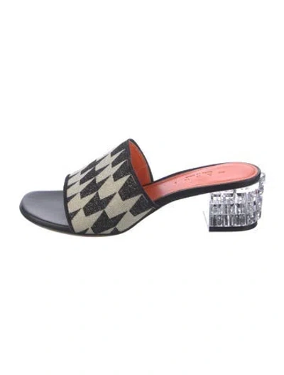 Pre-owned Marni Patterned Slides In Metallic/neutrals