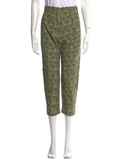 Pre-owned Marni Patterned Straight Leg Pants In Green