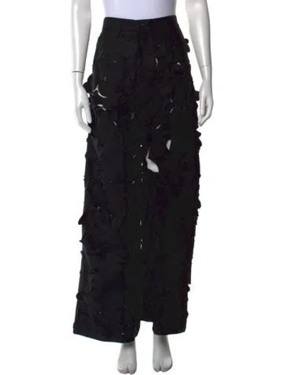 Pre-owned Marni Patterned Wide Leg Pants In Black