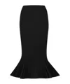 Marni Peach Jersey Skirt With Mermaid Hem In Black