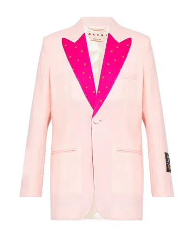 MARNI MARNI V-NECK SINGLE-BREASTED BLAZER