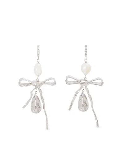 MARNI PEARL-DROP BOW EARRINGS