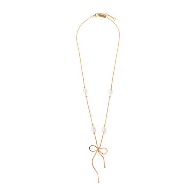 Marni Pearl-embellished Necklace In Brown
