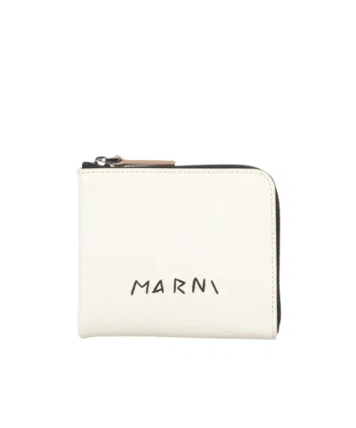Marni Pebbled-leather Cardholders In White