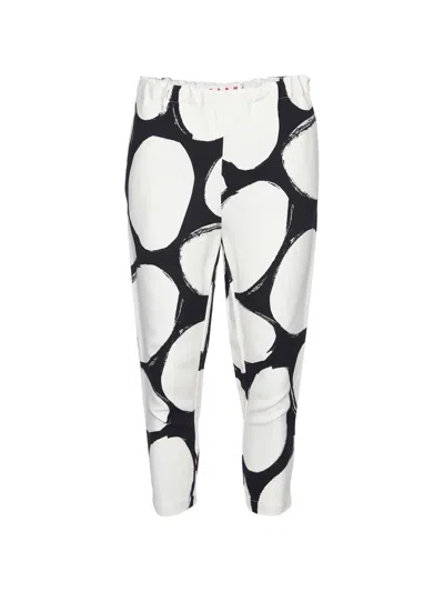 Pre-owned Marni Pebbles-print Trousers In White