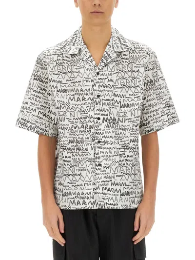 MARNI MARNI PENCIL LOGO PRINT SHIRT