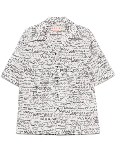 MARNI PENCIL LOGO-PRINT SHIRT