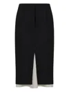 Marni Wool Midi Skirt Exposed Lining In Black