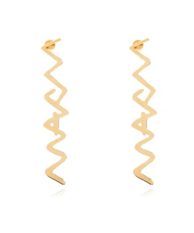 Marni Symbol Logo Plaque Earrings In Yellow
