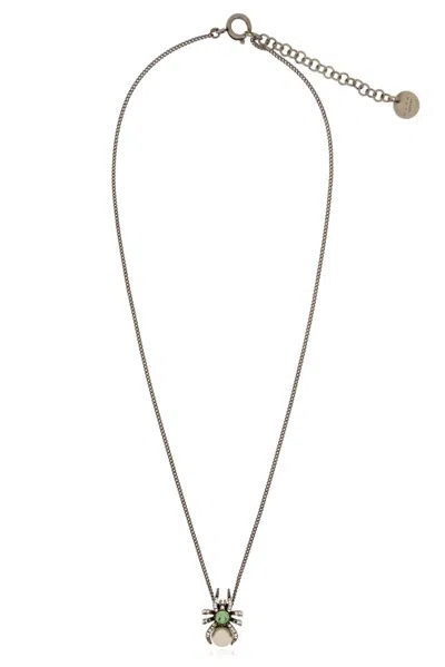 Marni Pendant Embellished Necklace In Metallic