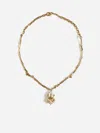 Marni Encased-pearl Branch-motif Necklace In Gold,pearl