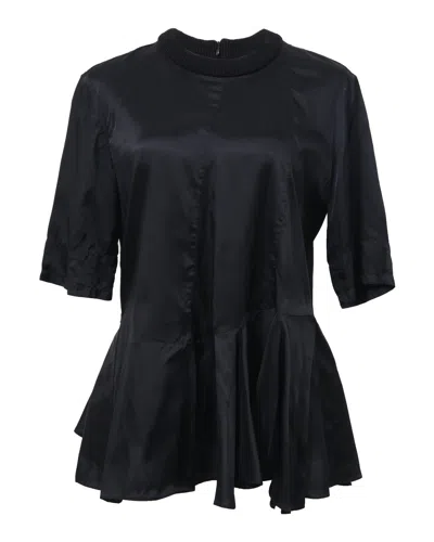 Marni Peplum Blouse In Black Nylon