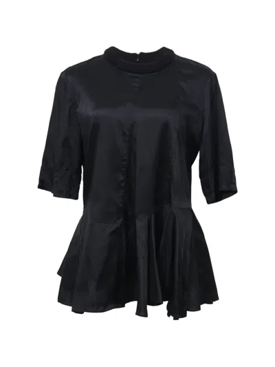 Pre-owned Marni Peplum Hem Blouse In Black