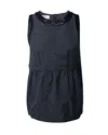 Marni Peplum Top With Contrast Trims In Grey Wool In Grey