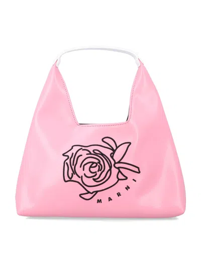 Marni Mini Diamond Handbag For Girls In Pink