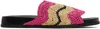 Marni X No Vacancy Inn Striped Faux-raffia Sandals In Zo542 Fuchsia/natura