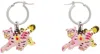 Marni Pink & Silver Tiger Pendants Earrings In Y9077 Palladium/flam