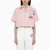 MARNI MARNI | PINK COTTON CROPPED SHIRT WITH APPLIQUÉ
