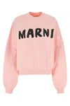 Marni Ribbed Logo Knit Crewneck With Dropped Shoulders
