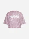 Marni Logo Print Cropped T-shirt