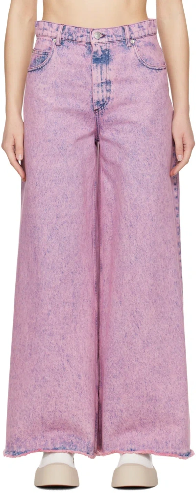 Marni Pink Flared Jeans In Mbc13 Pink Gummy