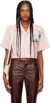 Marni Pink Flower Patches Shirt In 00c13 Pink Gummy