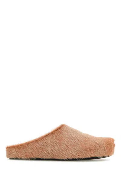 Marni Pink Fur Slippers