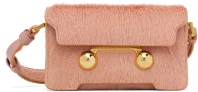 Marni Pink Long Hair Calfskin Trunkaroo Mini Shoulder Bag In 00c13 Pink Gummy