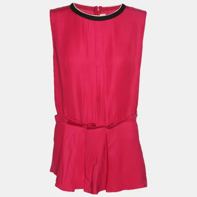 Pre-owned Marni Pink Satin Pleated Tops M