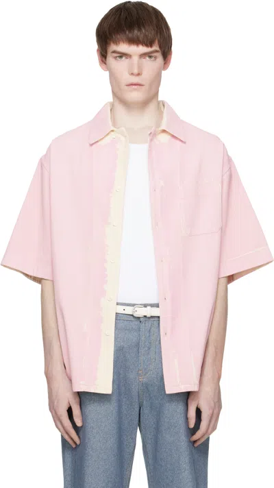 Marni Pink Screen-printed Denim Shirt