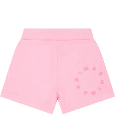 Marni Pink Shorts For Baby Girl With Logo