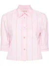 MARNI PINK STRIPED BUTTON-UP SHIRT FOR WOMEN