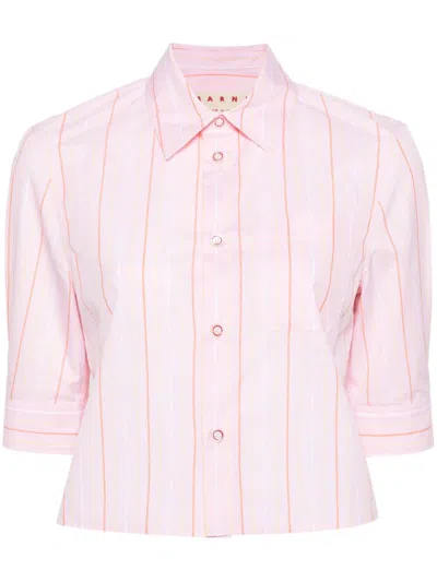 Marni Pink Striped Button-up Shirt For Women