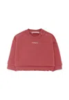 Marni Pink Sweatshirt For Baby Girl With Logo In Red