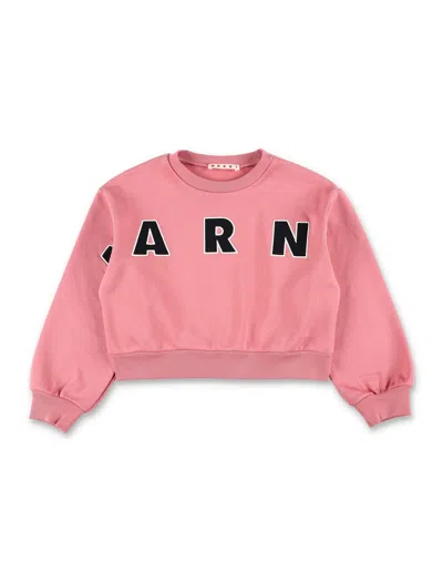 Marni Pink Sweatshirt With Logo  Kids