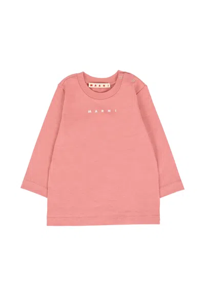 Marni Pink T-shirt For Babykids With Logo