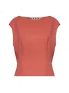 Marni Women Pink Tropical Wool Sleeveless Top In Orange