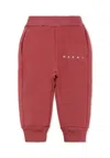 Marni Pink Trousers For Baby Girl With Logo In Red