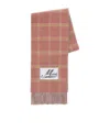 Marni Pink Wool-blend Scarf With Checked Pattern In Pink