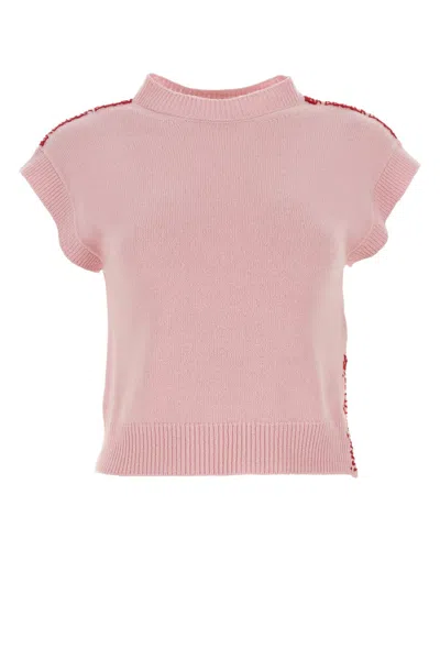 Marni Peach Wool Blend Vest In Pink