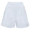 Marni Striped Cotton Shorts In Blue