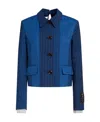 Marni Cropped Contrast Pinstripe Shirt Jacket In Blue