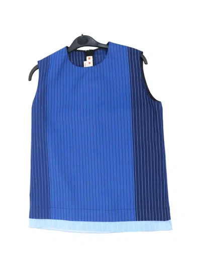 Pre-owned Marni Pinstripe Sleeveless Top In Blue